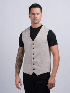 Mens Desert Linen Waistcoat & Vest
