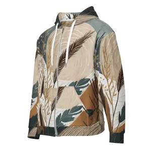 Mens Full Zip Graphic Hoodie, Boho Style Print