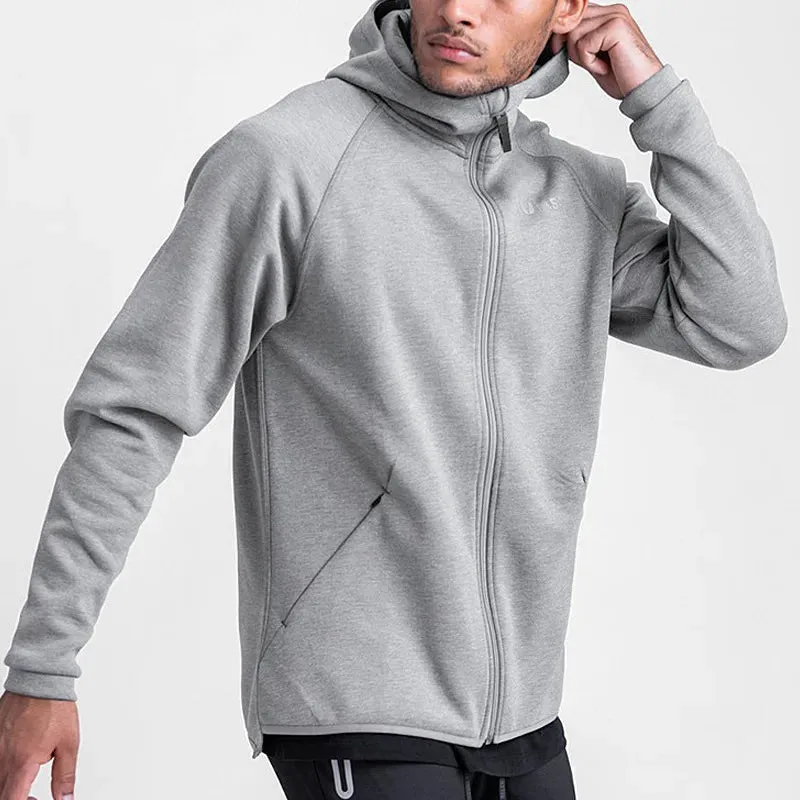 Men's Gym Hoodies: Casual Sweatshirts for Fitness, featuring a Hooded Zipper Jacket Design
