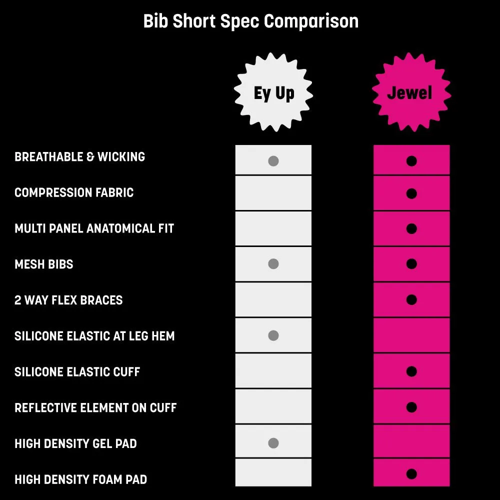 Mens Jewel FLAB Text Padded Cycling Bib Shorts