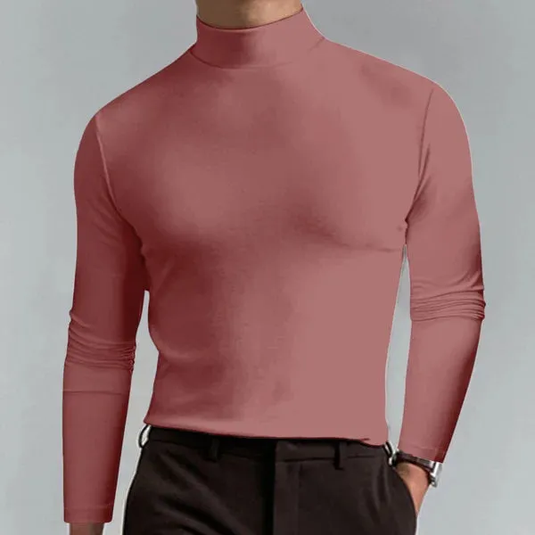 Men's long-sleeved slim-fit turtleneck sweater