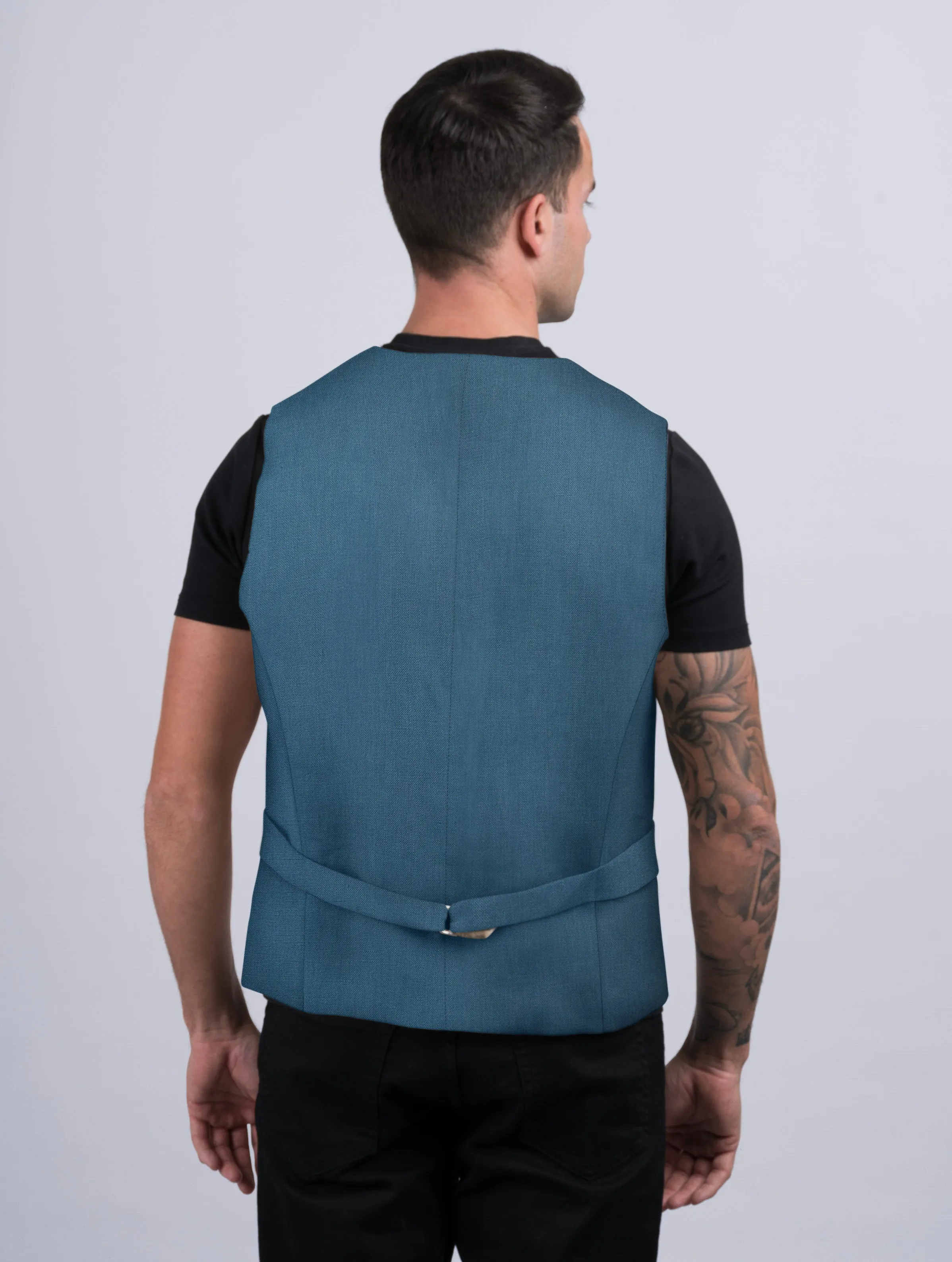 Mens Seafoam Linen Waistcoat & Vest