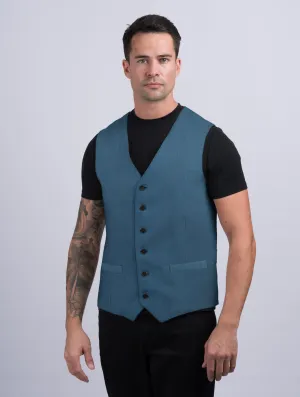 Mens Seafoam Linen Waistcoat & Vest