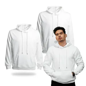 METFUIN 2 Pack Polyester Adult Hoodies for Sublimation White Blank Hooded Sweatshirt (XX-Large, White)