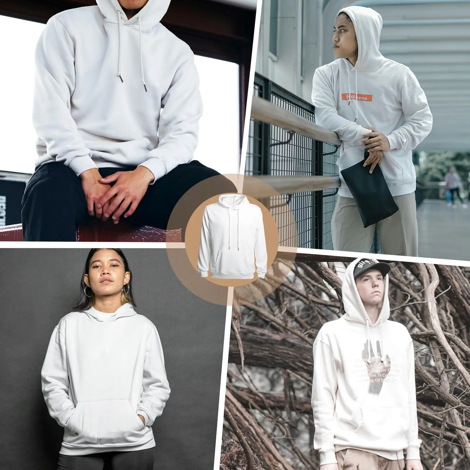 METFUIN 2 Pack Polyester Adult Hoodies for Sublimation White Blank Hooded Sweatshirt (XX-Large, White)