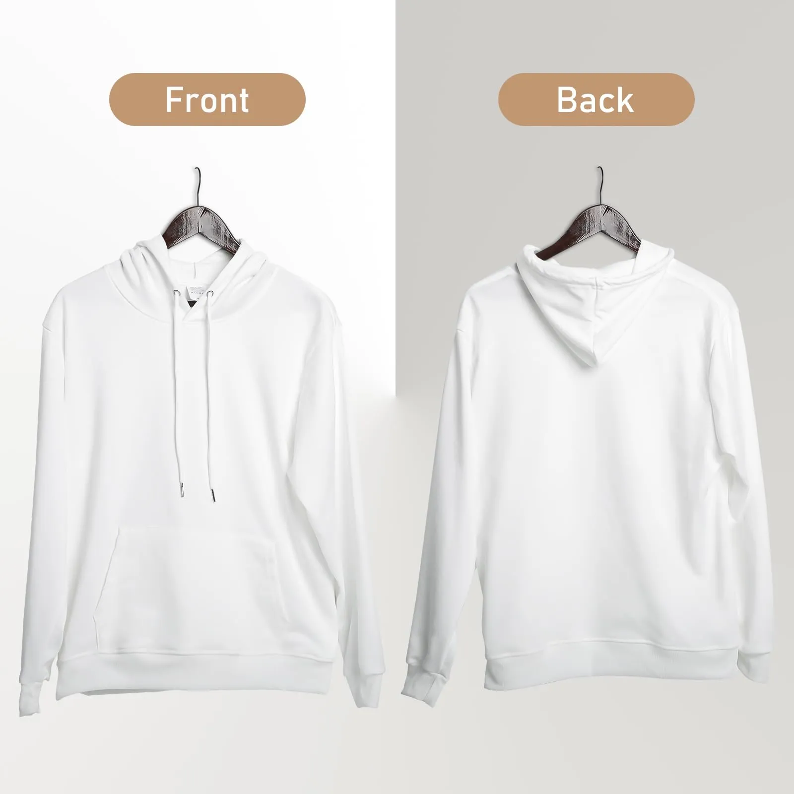 METFUIN 2 Pack Polyester Adult Hoodies for Sublimation White Blank Hooded Sweatshirt (XX-Large, White)