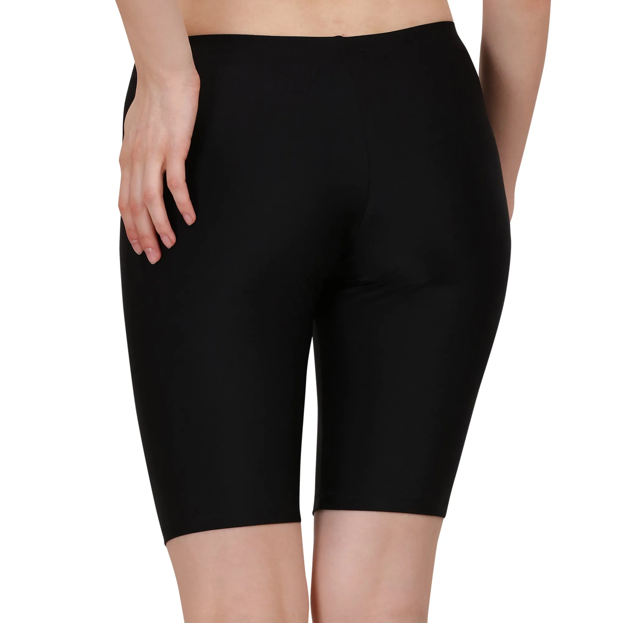 Mid Rise Soft Polyamide Spandex Knee Length Swim Shorts