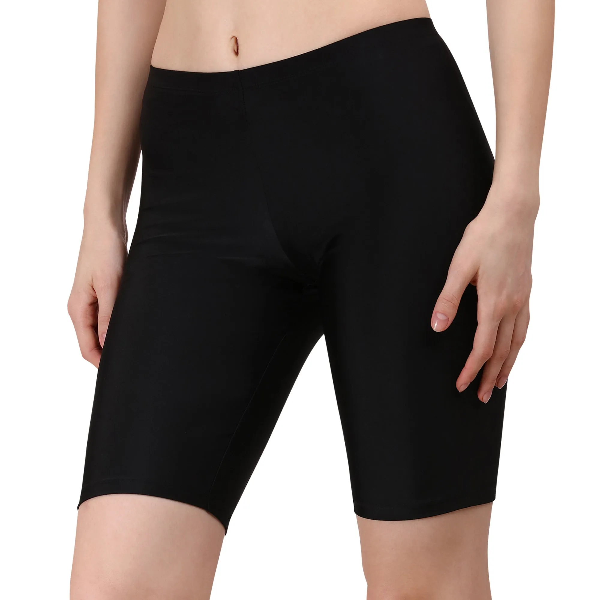 Mid Rise Soft Polyamide Spandex Knee Length Swim Shorts