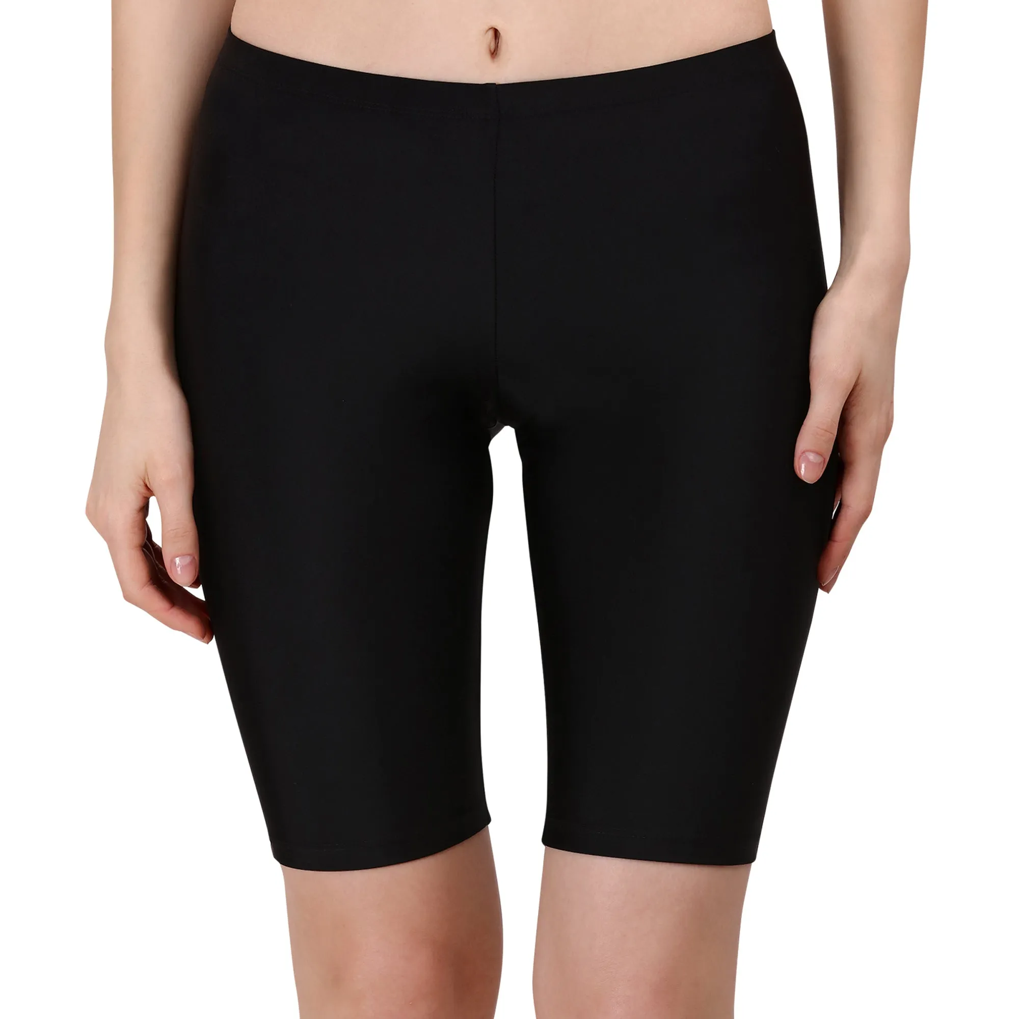 Mid Rise Soft Polyamide Spandex Knee Length Swim Shorts