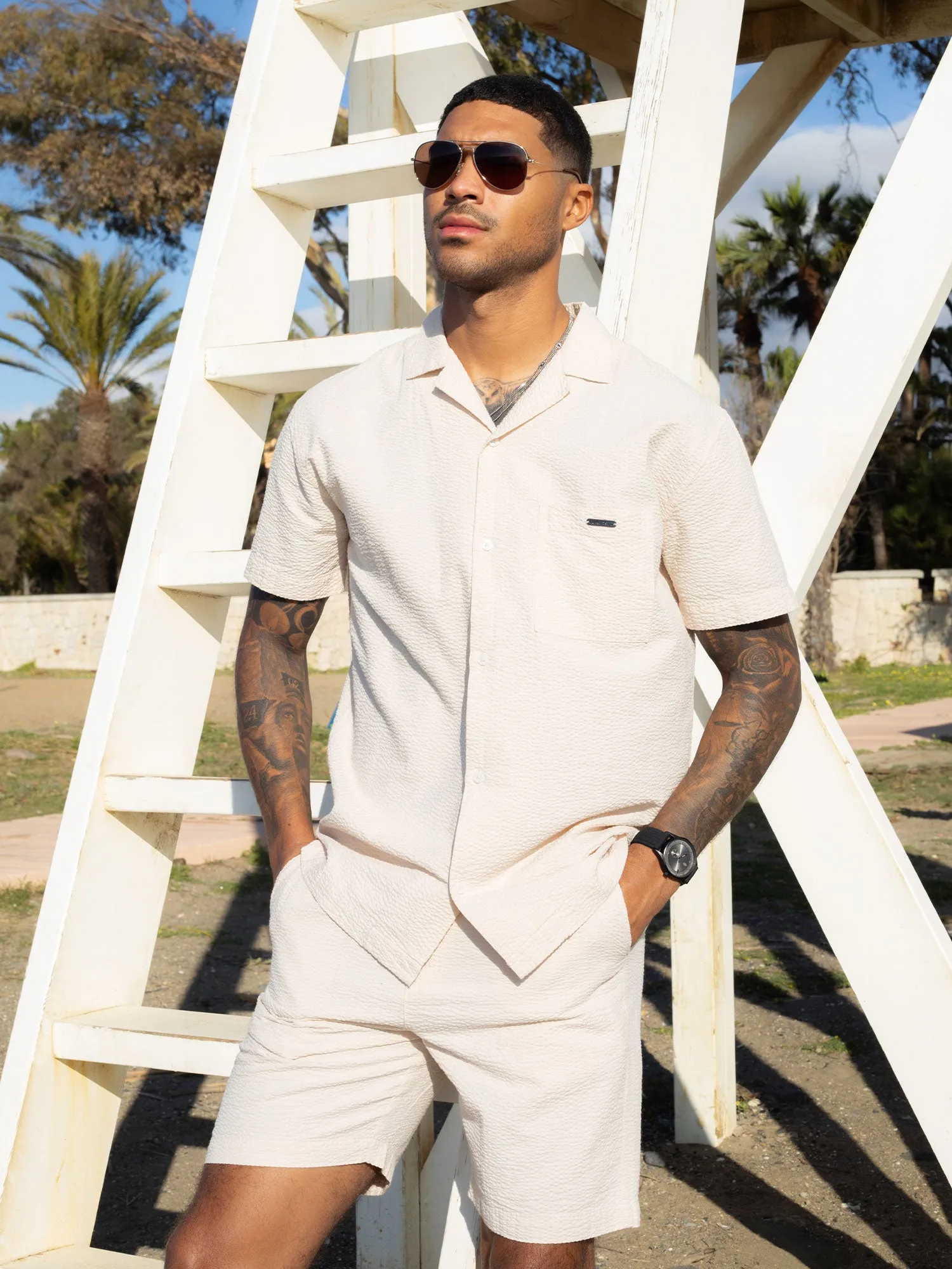 MILLOOK TEXTURED SHORT SET