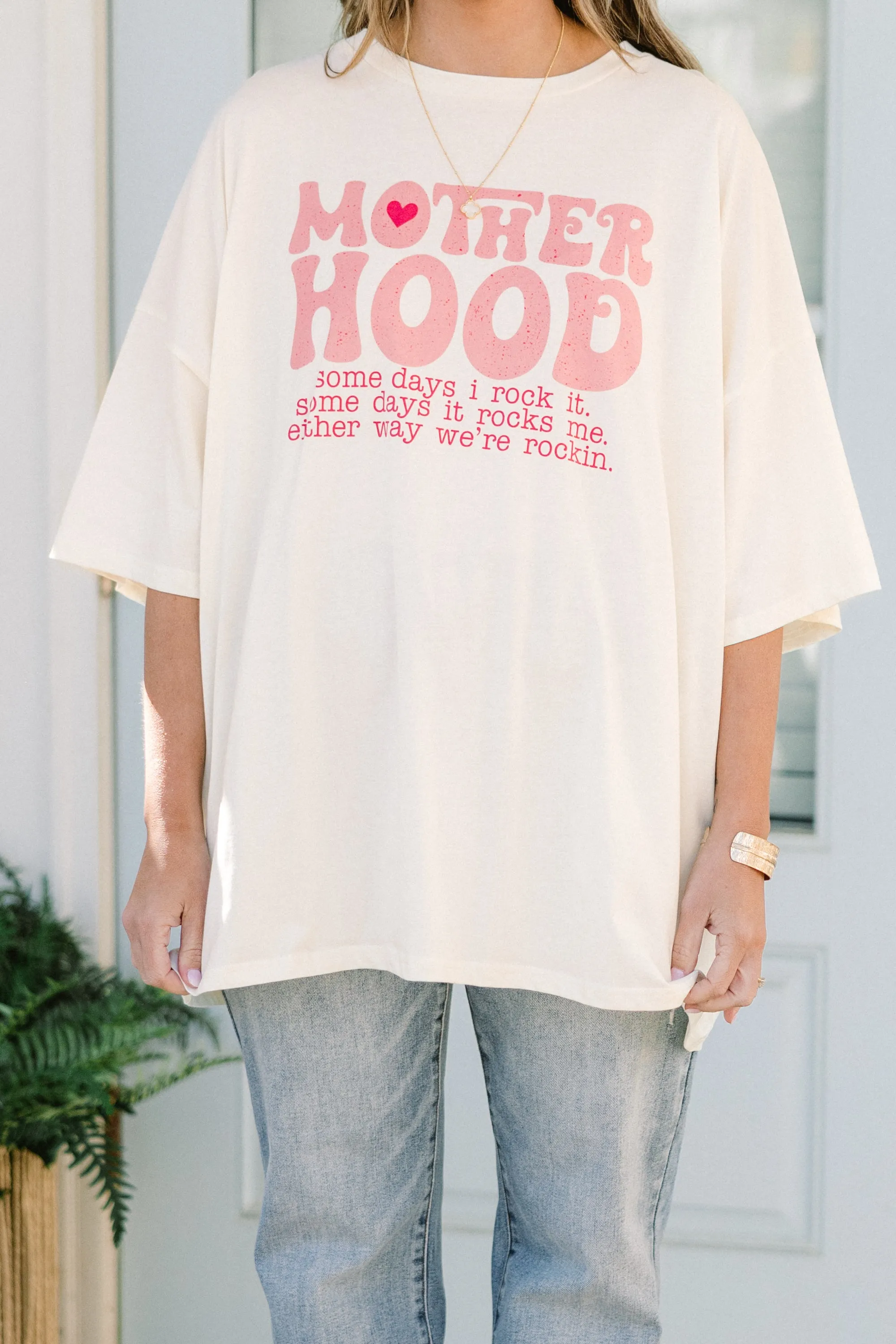 Motherhood Boyfriend Tee, Ivory