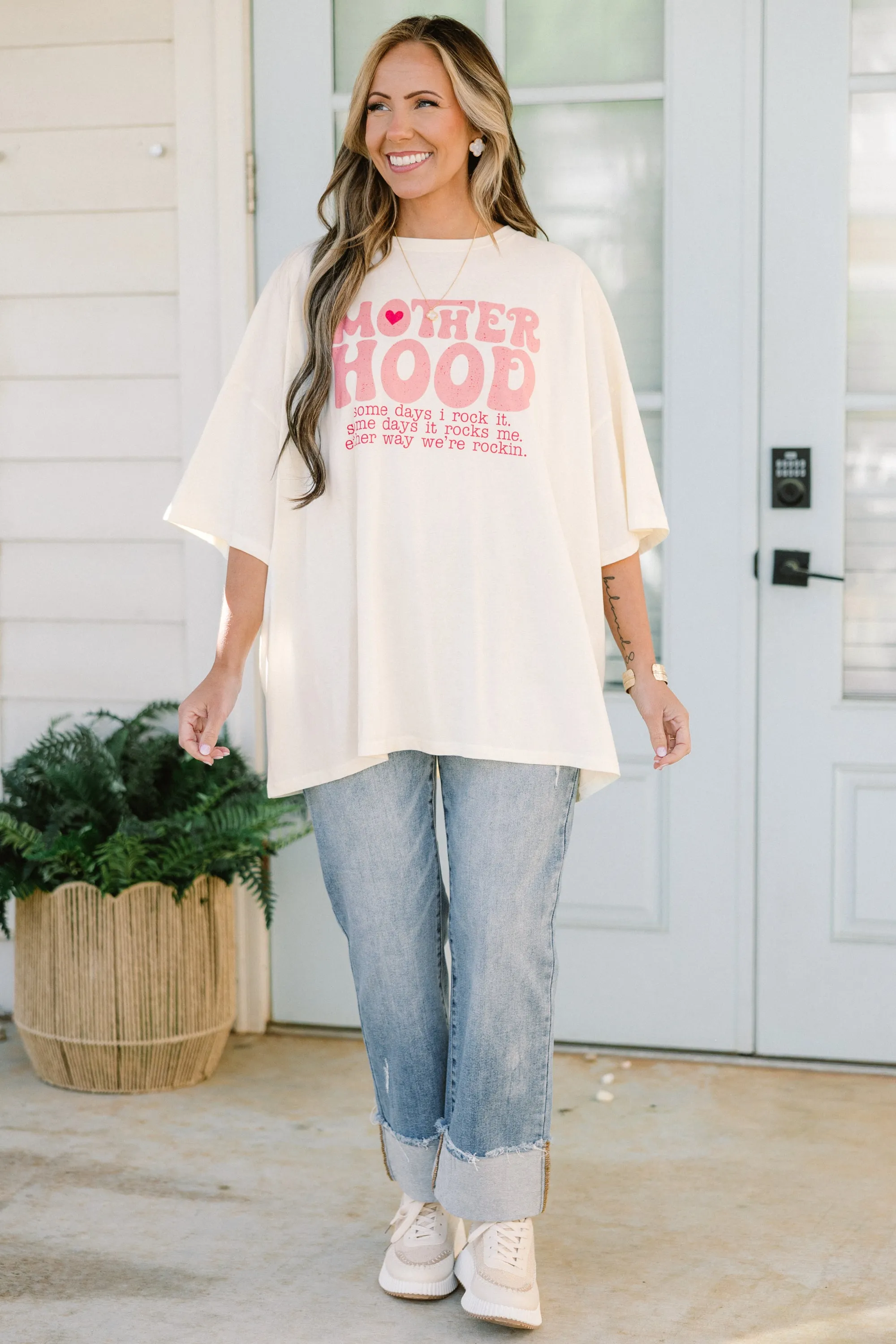 Motherhood Boyfriend Tee, Ivory