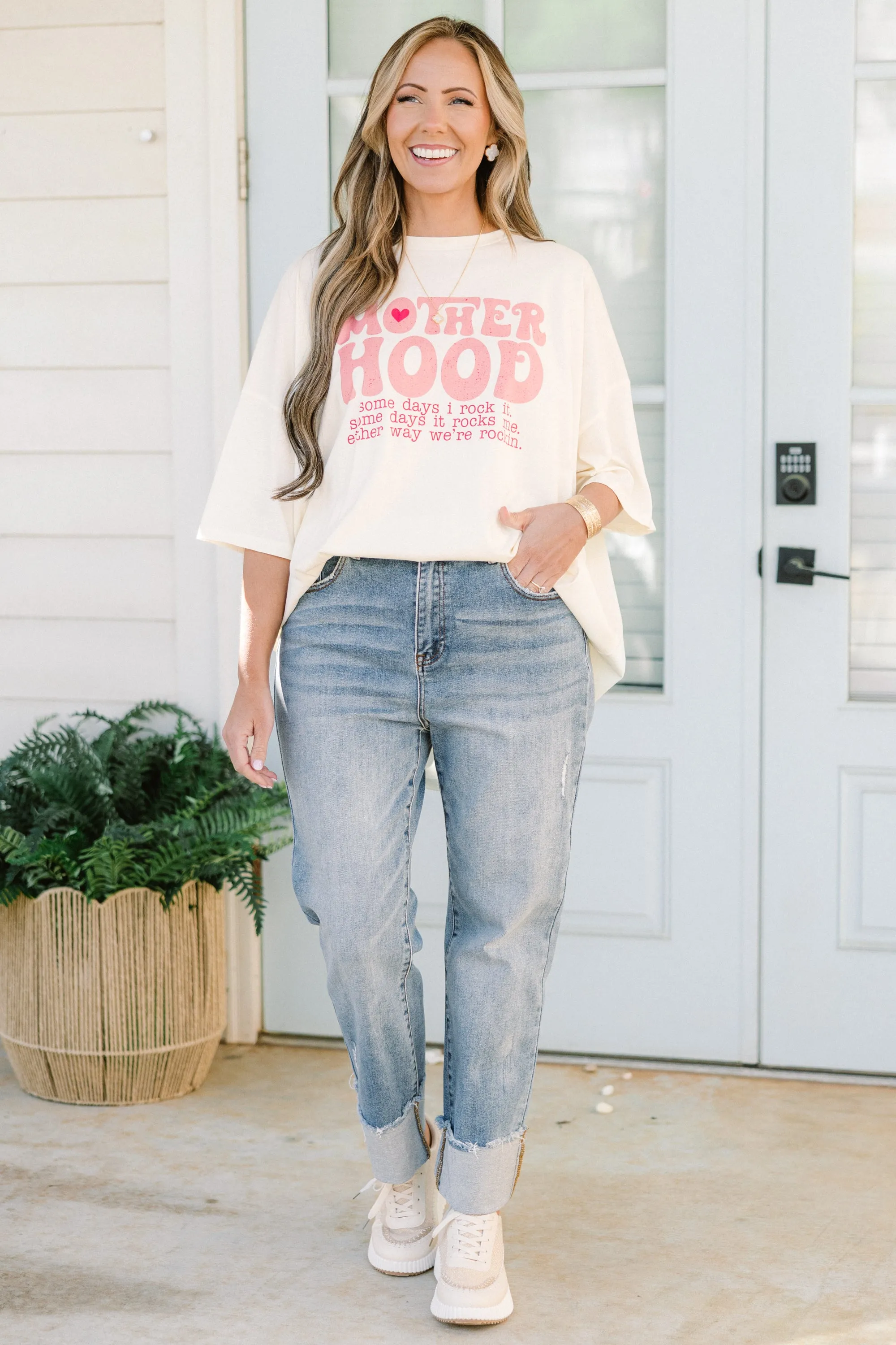 Motherhood Boyfriend Tee, Ivory