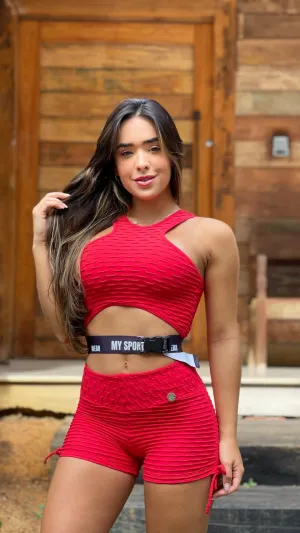 MSW Red Textured Fitness Set