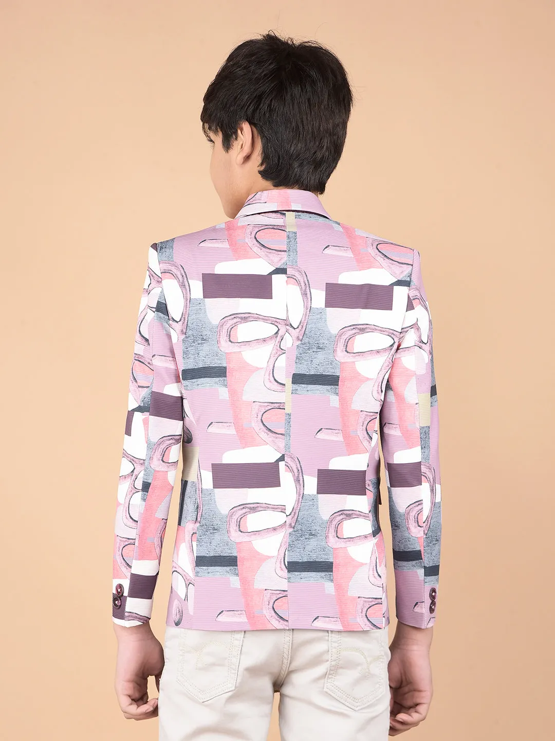Multi-Color Printed Single Breasted Blazer