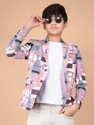 Multi-Color Printed Single Breasted Blazer