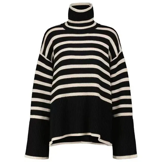 Natalie Turtleneck Sweater, Striped