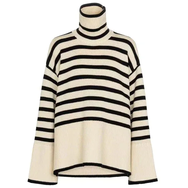 Natalie Turtleneck Sweater, Striped