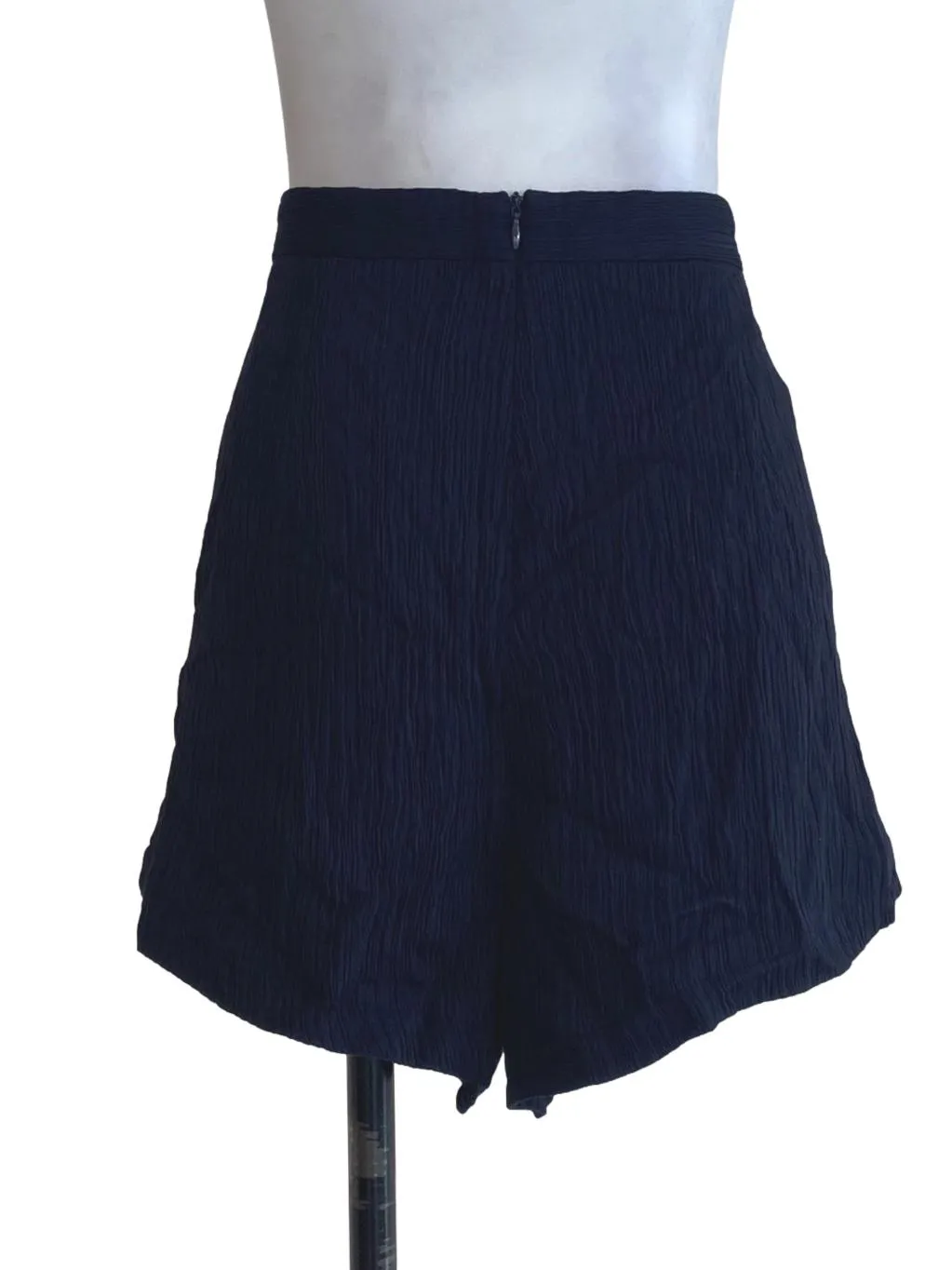 Navy Blue Textured Shorts