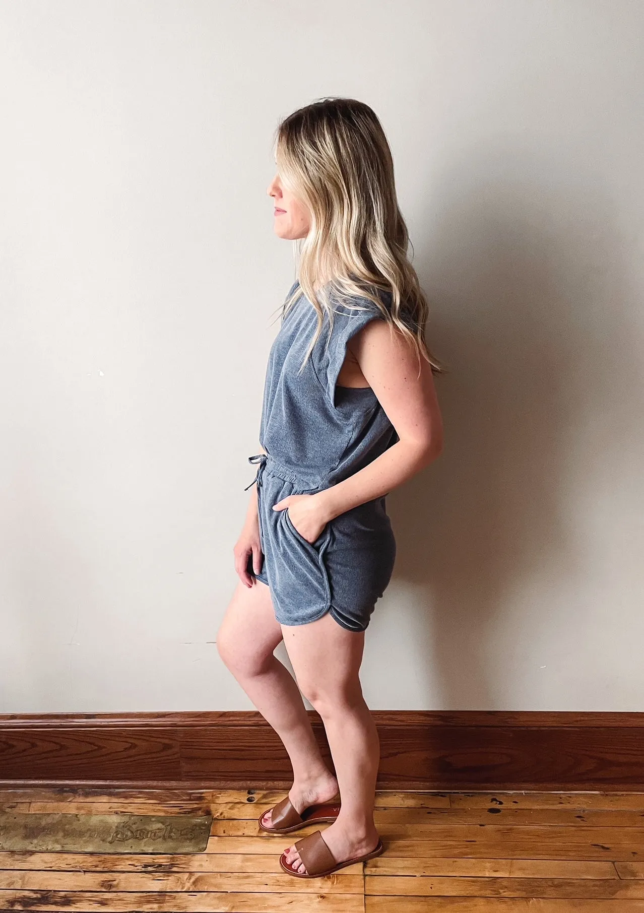 Navy Sightseeing Drawstring Shorts