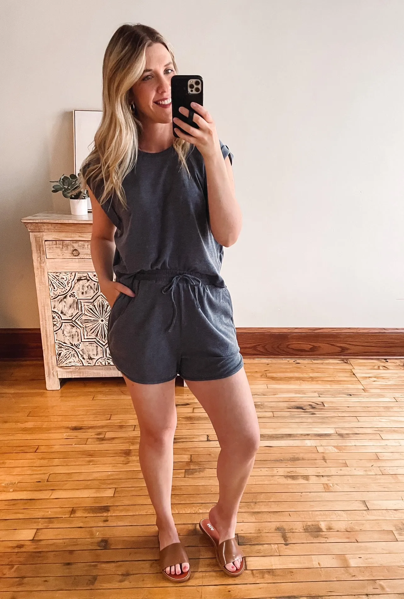 Navy Sightseeing Drawstring Shorts