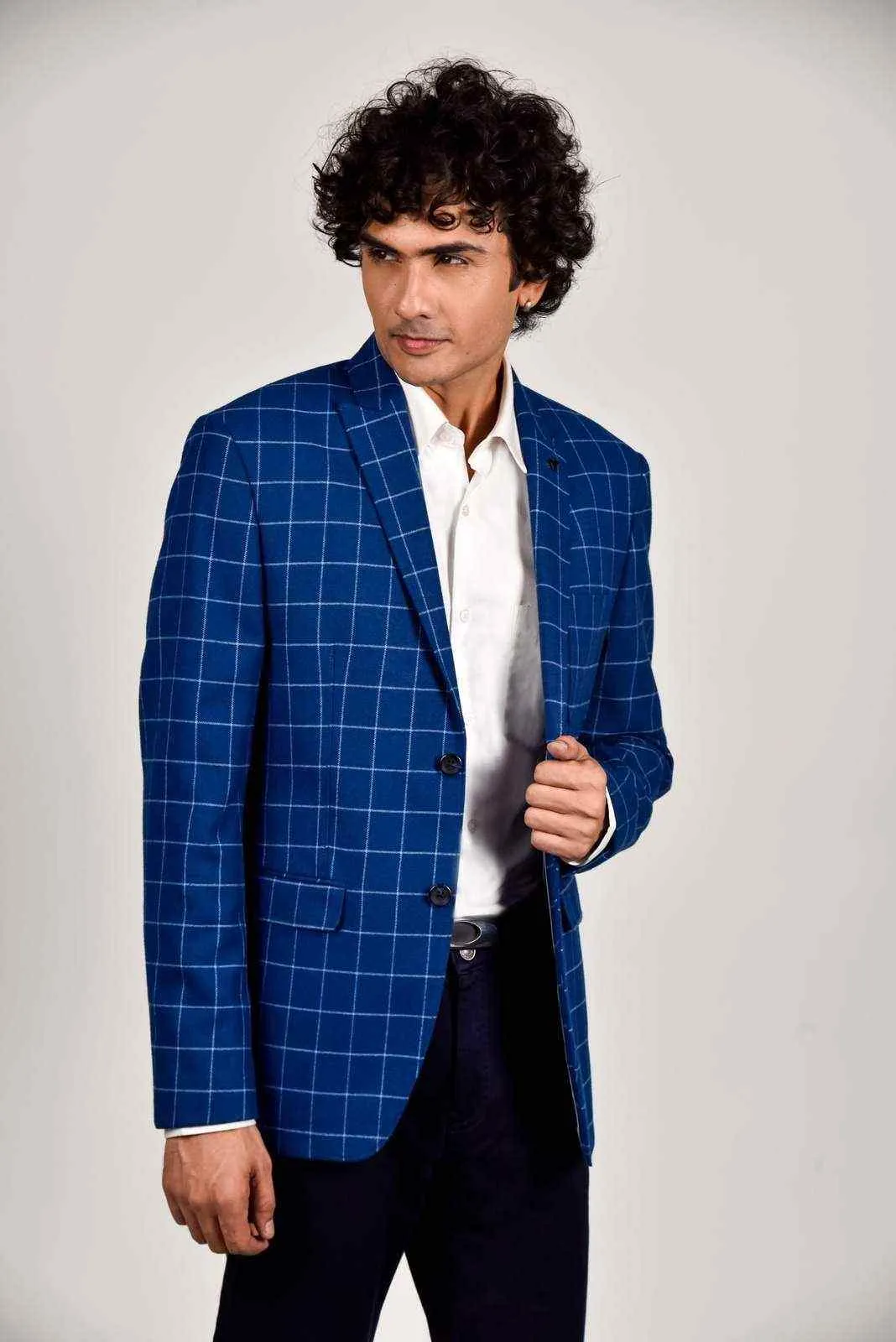 Navy Tweed Woven Blazer