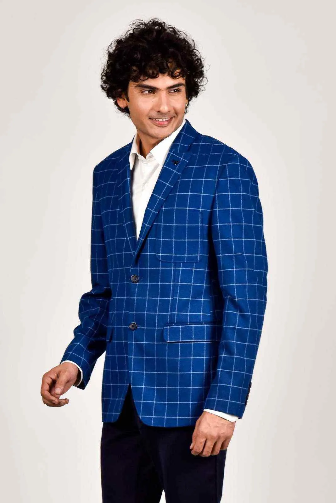 Navy Tweed Woven Blazer