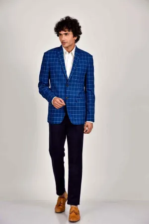 Navy Tweed Woven Blazer