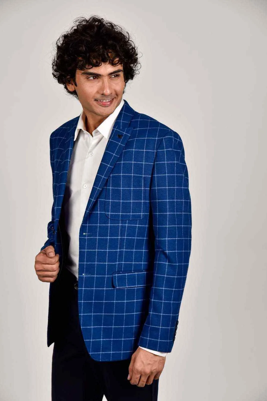Navy Tweed Woven Blazer
