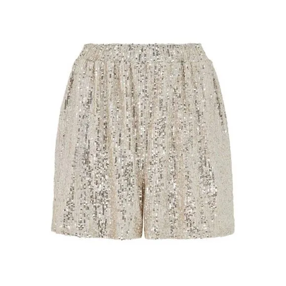 NEW APRICOT sequin pullon shorts in champagne