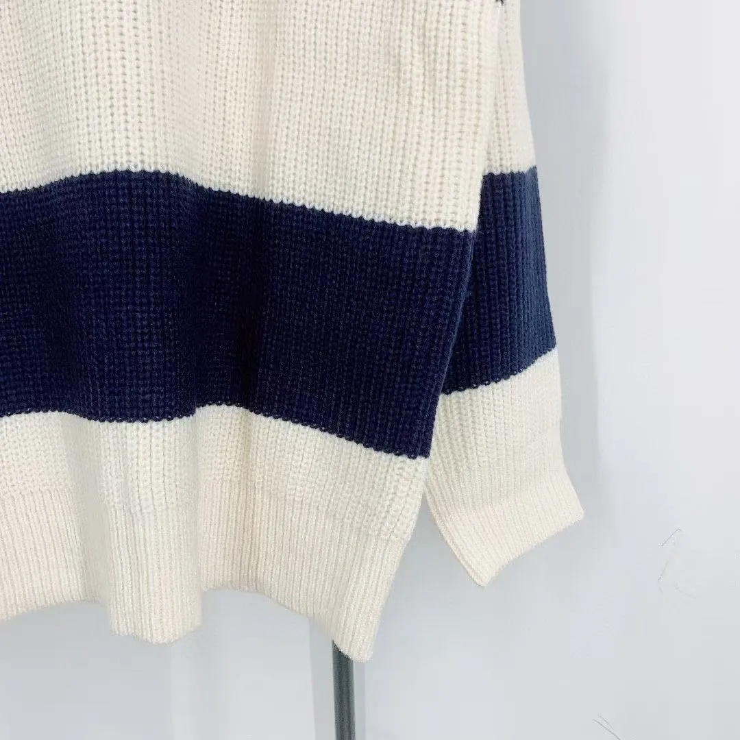 New contrast striped knitted long sleeves