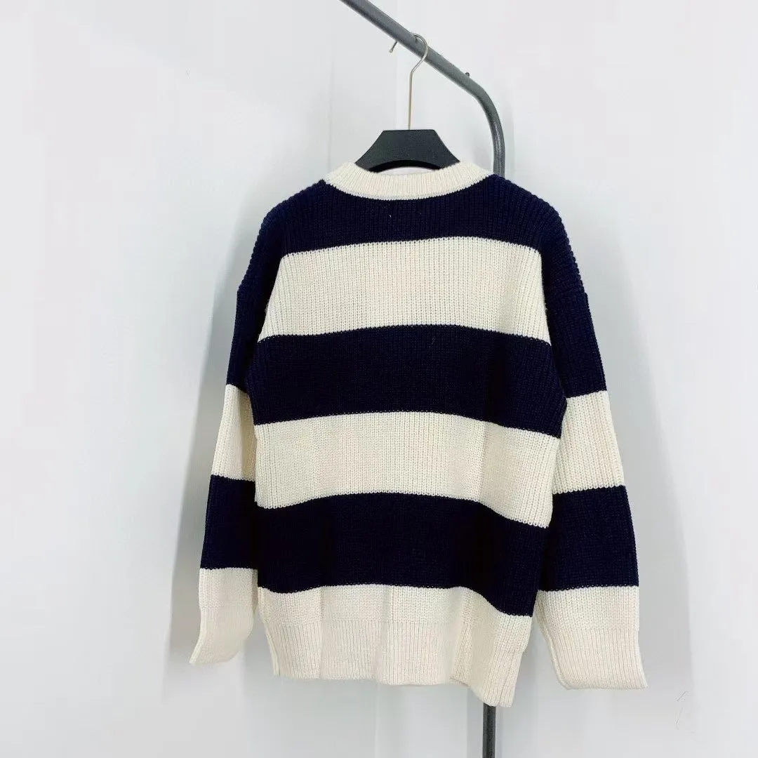 New contrast striped knitted long sleeves