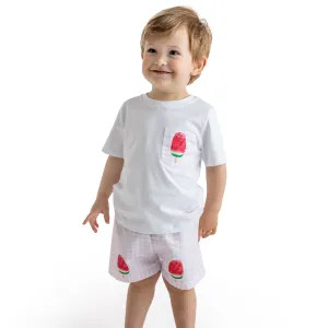 New In Meia Pata Boys Watermelon T-Shirt & Swimming Shorts SS25