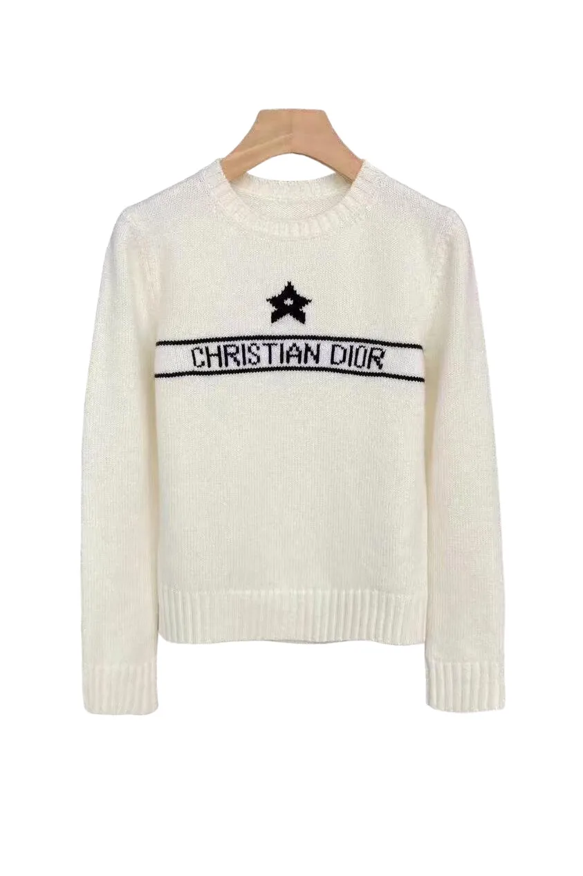 New letter knitted sweater long sleeves