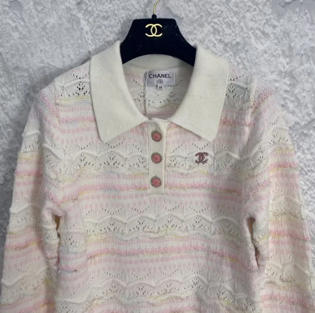 New pattern knitted Polo collar long sleeve