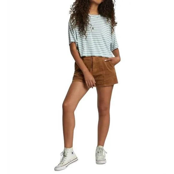 NEW RVCA daylight corduroy short in sienna