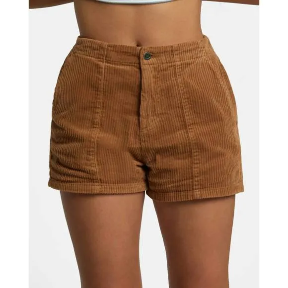NEW RVCA daylight corduroy short in sienna