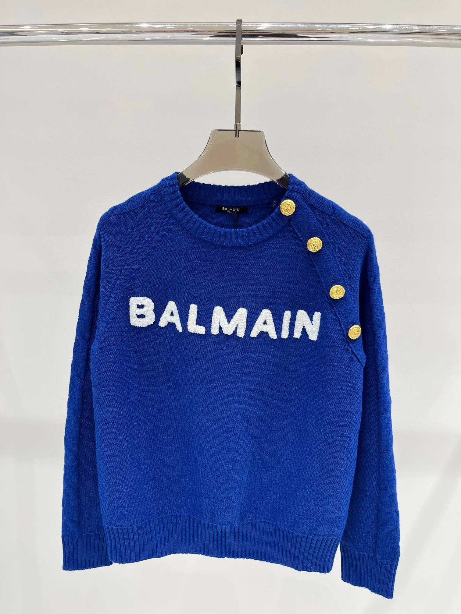 New solid color letter jacquard knitted long sleeve