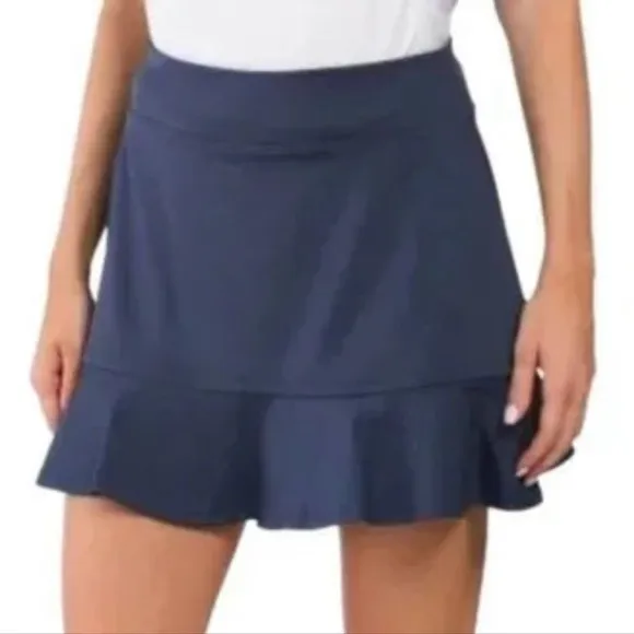 NEW Tommy Bahama Women’s Golf Skort UPF 50 Navy XL Ruffle Stretch Tennis Skirt