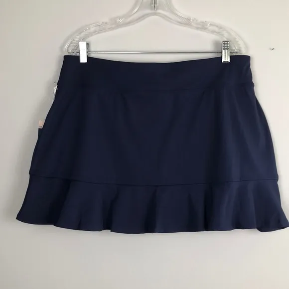 NEW Tommy Bahama Women’s Golf Skort UPF 50 Navy XL Ruffle Stretch Tennis Skirt