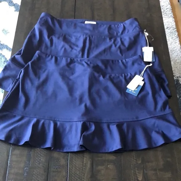NEW Tommy Bahama Women’s Golf Skort UPF 50 Navy XL Ruffle Stretch Tennis Skirt