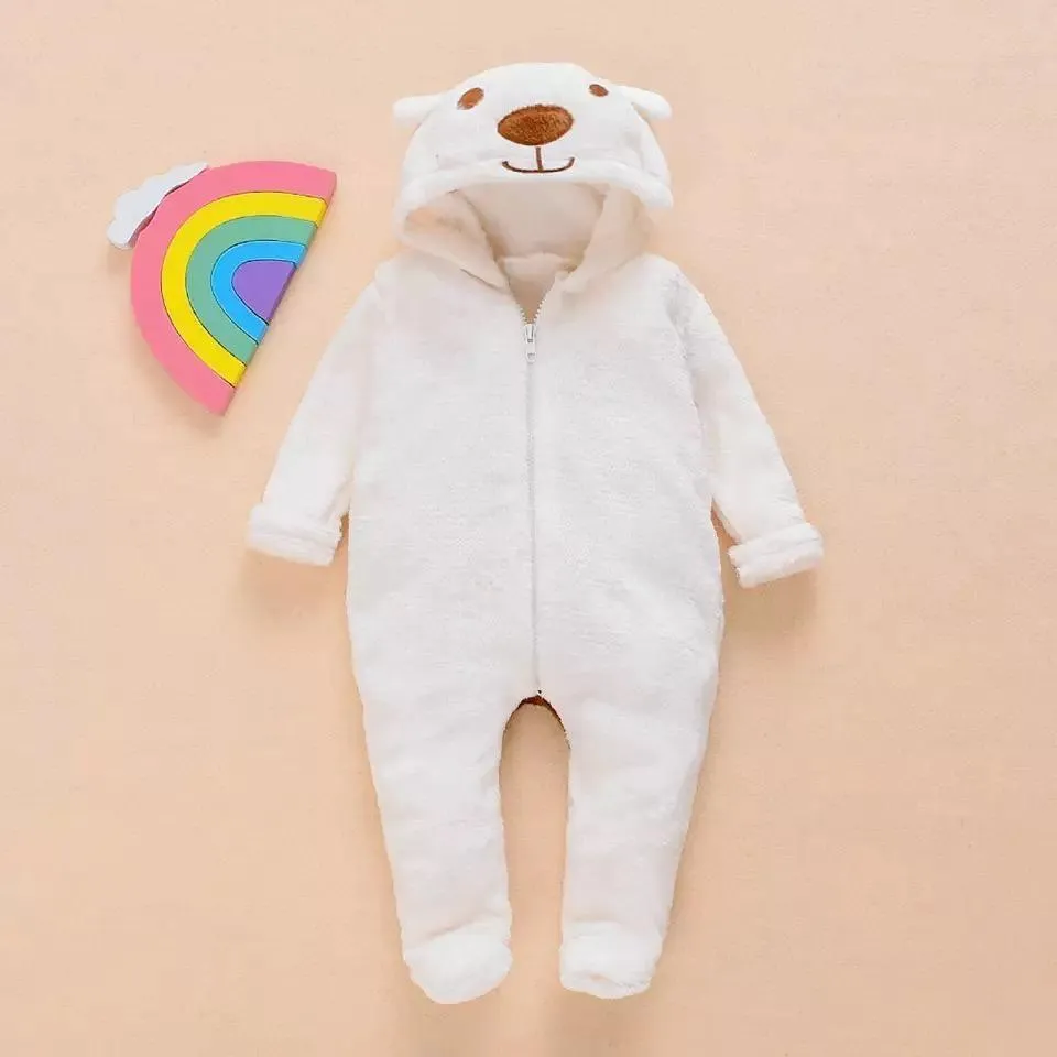 Newborn Baby Bear Hoodies Zipper Romper