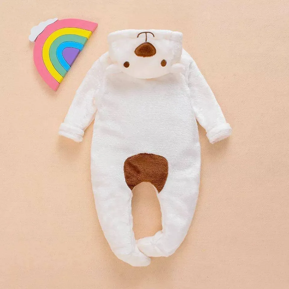 Newborn Baby Bear Hoodies Zipper Romper