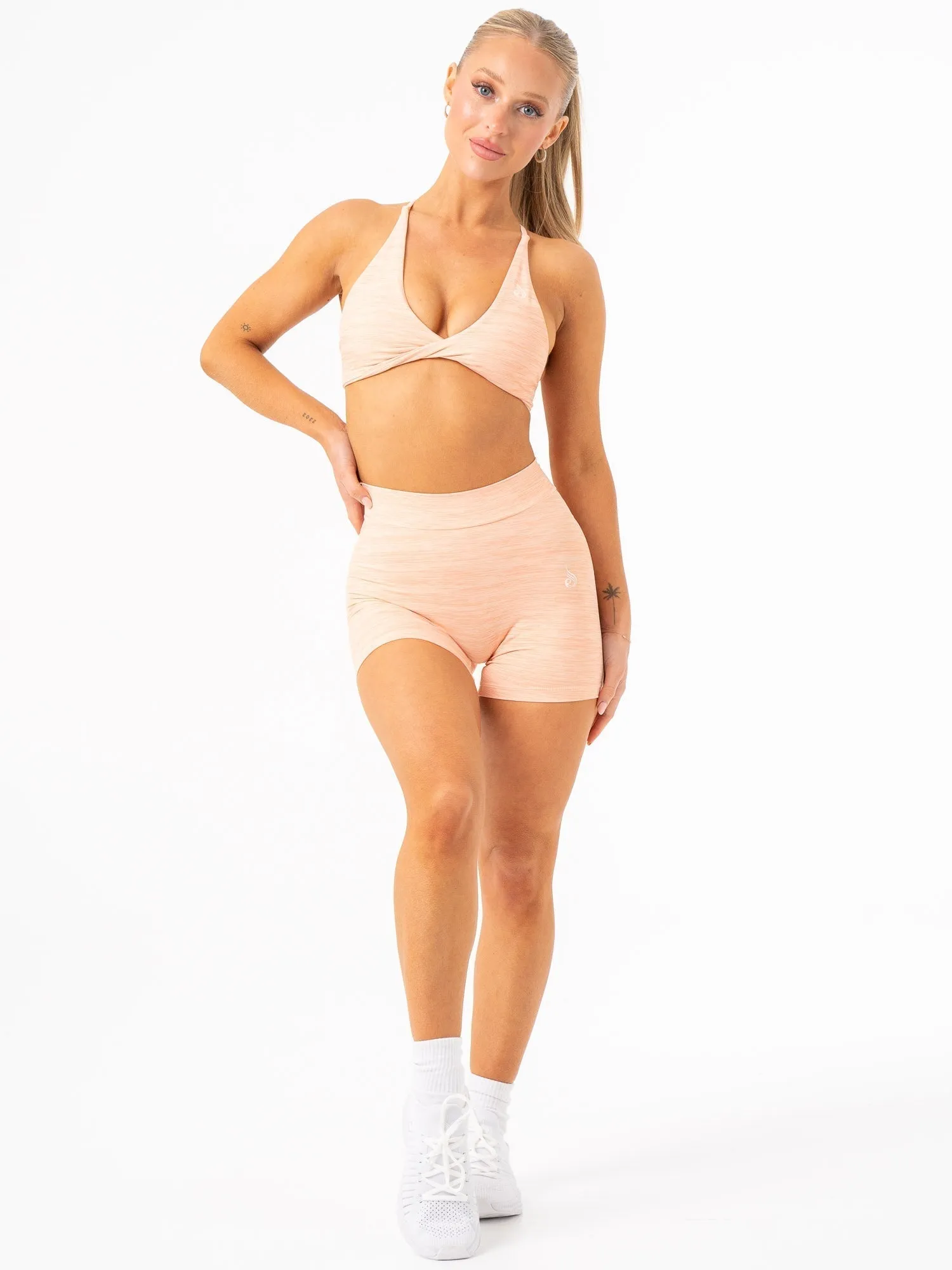 NKD V Scrunch Shorts - Blush Marl