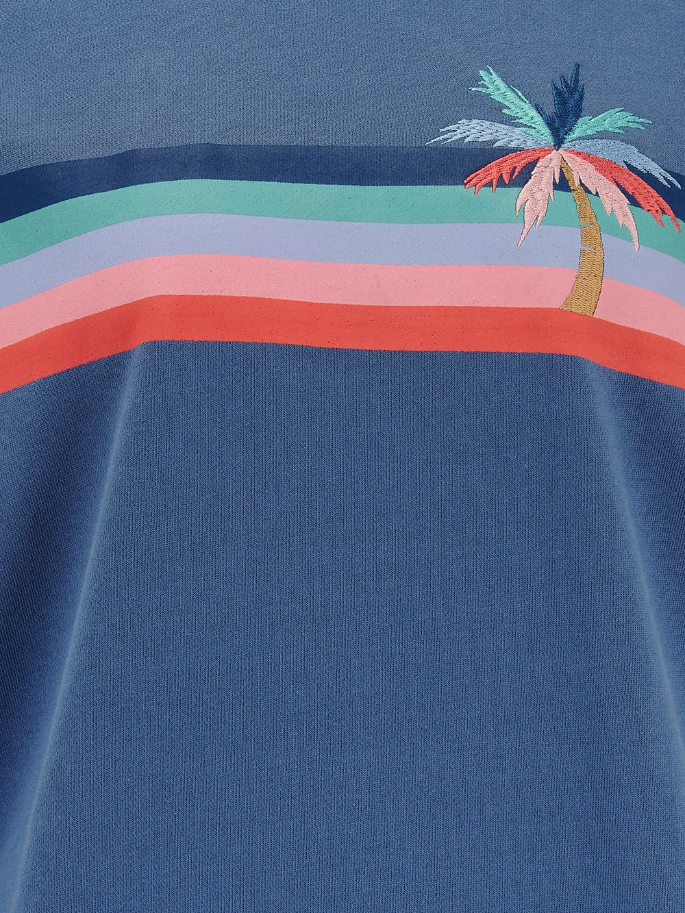 Noah Palm Stripe Sweatshirt - BLUE