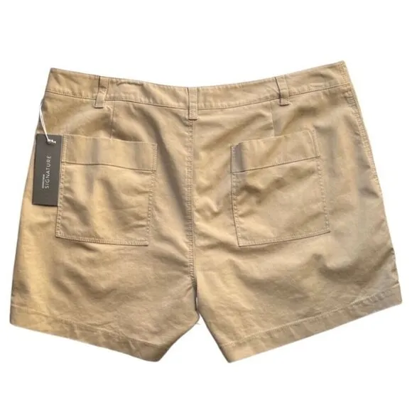 Nordstrom Signature Womens Beige Cement Patch Pocket Shorts Size 12   $149