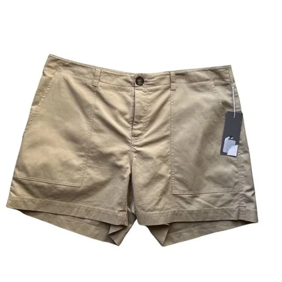 Nordstrom Signature Womens Beige Cement Patch Pocket Shorts Size 12   $149