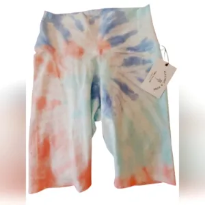NWT Electric and Rose Tie Dye Medium Biker Shorts Pastel M Womens