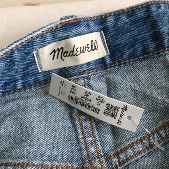 NWT Madewell Sz 32 shorts RELAXED DENIM SHORTS RENFIELD WASH: DESTROYED …