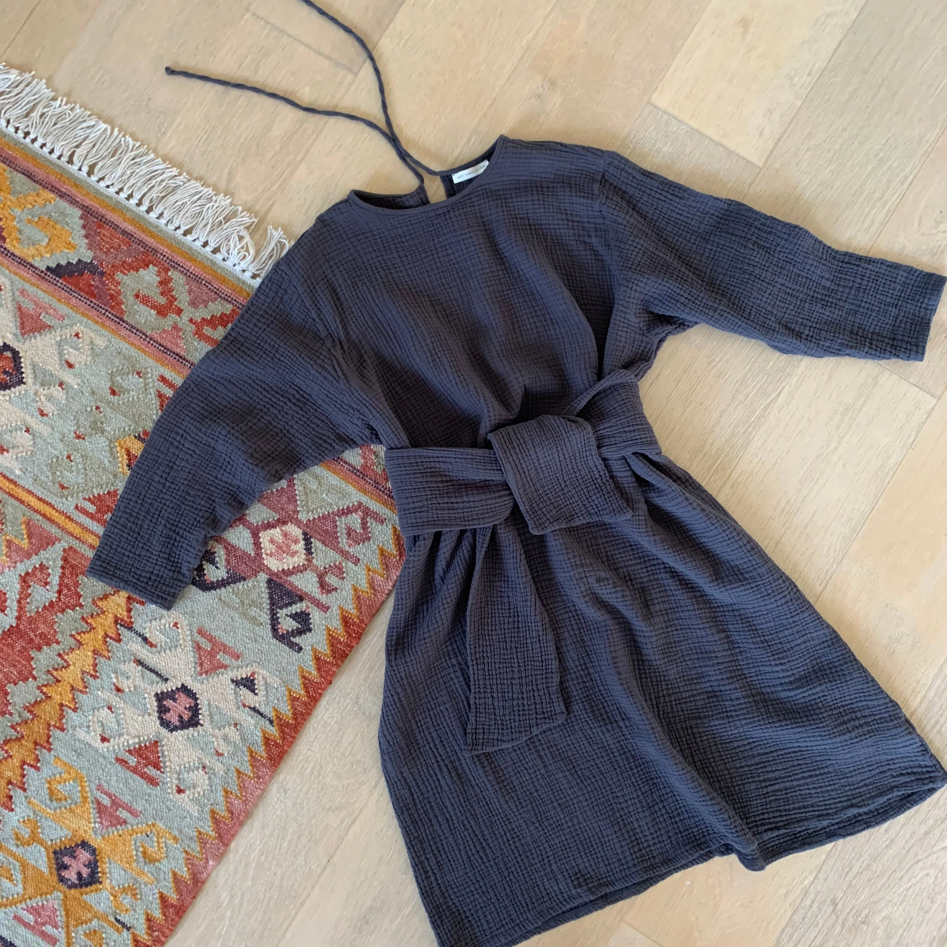 October Dress Charcoal (Detachable Belt Included)